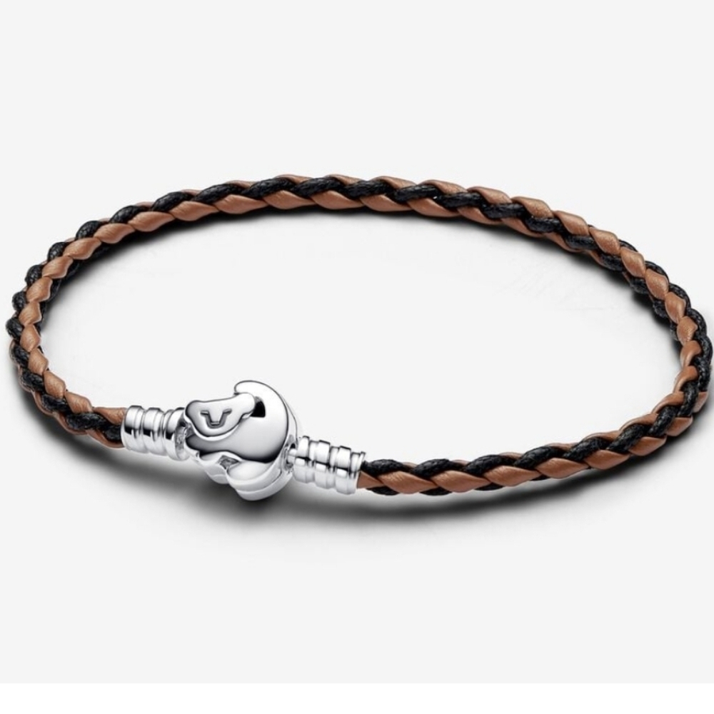 Disney The Lion King Clasp Pandora Moments Braided Leather Bracelet